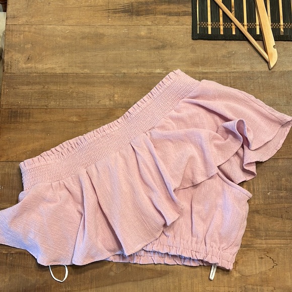 Free People set “Go For Drama” ruffle skirt and one shoulder top set lavender - Picture 7 of 9